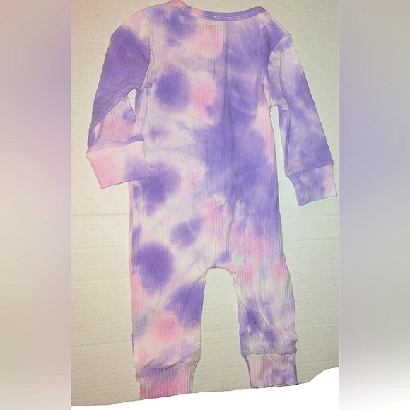 NWT Infants 12mo Pretty Purple Tie-dye knit long sleeve Gradient Jumpsuit - Picture 8 of 11